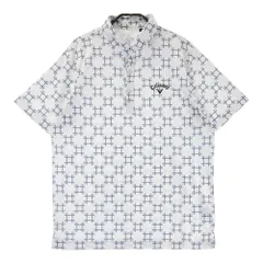 サイズ：L CALLAWAY キャロウェイ  半袖ポロシャツ 総柄 ホワイト系 [240101442607] ゴルフウェア メンズ ストスト