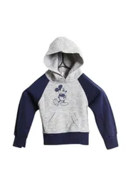 【お得なクーポン配布中!】 80s ディズニー オフィシャル ミッキー プリント スウェット パーカー キッズ ベビー 60cm 古着 ヴィンテージ キャラクター 子供 ツートン