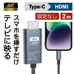 ミラーリング iPhone HDMI タイプC 変換 android スマホ テレビ接続 ケーブル type-c スマホをテレビで見る 4K 有線
