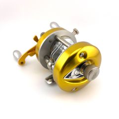 ヒヨコブランド　気組リール　モリワキハンドル付きリール　美品 ヒヨコブランド レア アルミグリップ モリワキハンドル付き気組リール