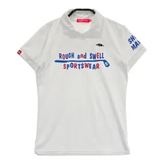 サイズ：S ROUGH&SWELL ラフアンドスウェル  フロントロゴ 襟付き 半袖Tシャツ  ホワイト系 [240101483021] ゴルフウェア レディース ストスト