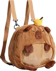 bubu o_hana(ブブ オーハナ) バッグ リュック サック ショルダー 2way カバン かばん 鞄 ななめ ナナメ 斜め がけ かけ 掛け マチ 付き あり カジュアル ふわふわ レディース 女性(ブラウン,  Free Size)