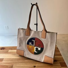 TORY BURCH　トリーバーチ　エラ　トートバッグ　カラーブロック　ロゴ