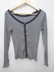 ◇ ⊇ IENA イエナ ボーダー　リブニット 長袖 カーディガン ブラック ホワイト ネイビー レディース P  【1409250047503】