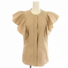 クロエ CHLOE 23SS シャツ ブラウス 半袖 フリル 比翼ボタン 36 S ベージュ /☆Gのサムネイル