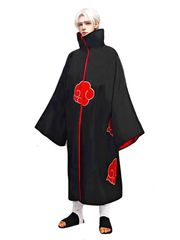 【1～3日以内に発送！】コスプレ衣装 NARUTO 風 暁 マント パーフェクトデザイン 着丈ロングタイプ ★ペイン/小南/うちはイタチ/干柿鬼鮫/デイダラ/サソリ/ゼツ/飛段/角都/トビ/大蛇丸 等 【男性Lサイズ】