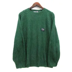 フィラ FILA SPORT ヴィンテージ コットン リブ ニット セーター グリーン 緑 Lのサムネイル