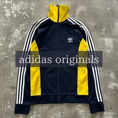adidas originals アディダスオリジナル 黄色 イエロー トラックジャケット ジャージ ヨーロッパ トレファイルロゴ ハイネック 古着 Mサイズ ジャケット ブロークコア