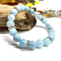 ⭐︎【天然】アクアマリン ブレスレット 17mm 94.78g ⭐︎【天然】アクアマリン ブレスレット 17mm 94.9g