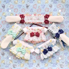 10㎝　ぬい 服　ウサミミ　スカラップレース　セットアップ　花柄