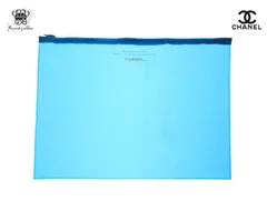 シャネル クリアポーチ 透明バッグ ネオポリス 春夏コレクション ビニール ブルー  SS2018 水着購入時付属品 CHANEL【Used 開封品】