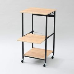 レンジラック キャスター コンセント付幅48cm DRW-41(OAK/SBK)