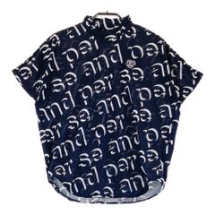 サイズ：M AND PER SE アンパスィ 2025年モデル ビッグシルエット ハイネック半袖Tシャツ ロゴ柄 ネイビー系 [240101487401] ゴルフウェア レディース ストスト