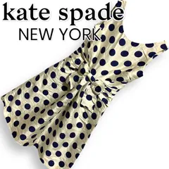 kate spade NEW YORK ケイトスペードニューヨーク ノースリーブワンピース ミニワンピース 水玉模様 ホワイト ネイビー レディース Size0 XSサイズ NJMU0967 D81