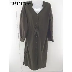 ◇ w closet ダブルクローゼット 長袖 膝下丈 ワンピース サイズF カーキ レディース  【中古】 【1106220001823】のサムネイル