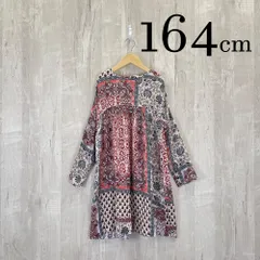 ap2080 ZARA Girls ザラガールズ KIDS キッズ ワンピース 160 164cm 赤 エスニック 春夏 薄手 チュニック アジアンテイスト 長袖 シック