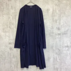 INDIVI インディヴィ　オープンフロントロングカーディガン　ネイビー　レディース　38サイズ