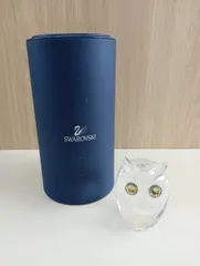【中古品】SWAROVSKI スワロフスキー フクロウ L クリスタル お祝い プレゼント インテリア 飾り 幸福 置物