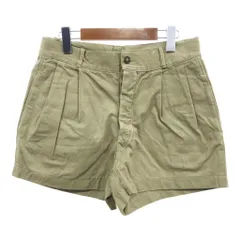 60年代 イタリア軍 2タック チノ ショーツ ヴィンテージ ミリタリー ユーロ カーキ (メンズ 4/2 155/88) 中古 古着 Q7778