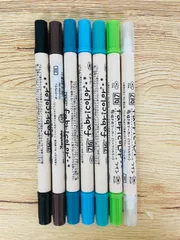 クレタケ　ＺＩＧ　ファブリカラーツイン　布書き　布用　水性ペン　新品　７本セットのサムネイル