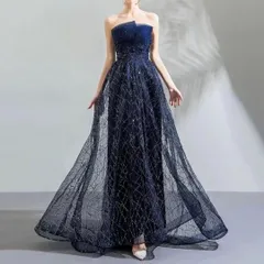 幾何学模様がオシャレなお花のデザイン付きベア ロングドレス