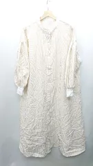 ◇ lowy by corners ストライプ柄 長袖 ロング丈 ワンピース サイズM オレンジ ホワイト レディース E  【1407180035485】