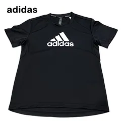 【adidas/アディダス】半袖シャツ　ロゴＴシャツ　エアロレディ　吸湿速乾性素材　ブラック　黒　レディース　透け感　(中古)