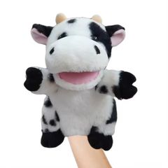 【特価商品】パペットマペット パペット ぬいぐるみ パペット人形 ハンドパペット 指人形 腹話術 人形 口が動く 牛 動物 生き物 農場 牧場 動物園 劇団 サバンナ 図鑑(うし)