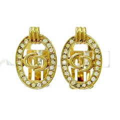 【中古】Christian Dior クリスチャンディオール GP ラインストーン CDロゴ イヤリング レディース ゴールド 414302 イヤリング