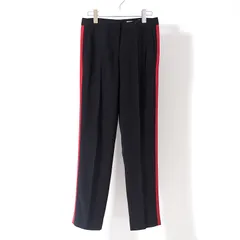 △未使用 ヒューゴボス HUGO BOSS 新品タグ付き サイドライン パンツ 36 ブラック レッド レディース 正規品 4-ZF183