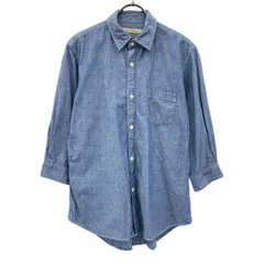 JOURNAL STANDARD ジャーナルスタンダード 日本製 7分袖 シャンブレーシャツ M ブルー コットンシャツ メンズ 古着