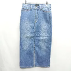 ◇ Θ apart by lowrys スリット カジュアル ひざ丈 タイト デニムスカート サイズM ブルー レディース E  【1410100019915】