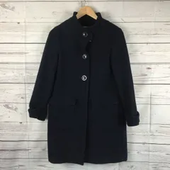 日本製★ユナイテッドアローズ★ウール/スタンドカラーコート【36/レディースM/ネイビー】A DAY IN THE LIFE◆BA219-A