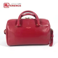 YVES SAINT LAURENT イヴ・サンローラン ハンドバッグ ベイビーダッフル ロゴ 330958 レザー レッド