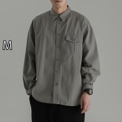 MUJI Labo リネンリヨセル ジップアップワークシャツ カーキ M タグ付
