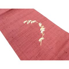 【Aランク美品】正絹 名古屋帯 作家物 白竹銘入り 手織り真綿紬 松模様 上質カジュアル帯のサムネイル