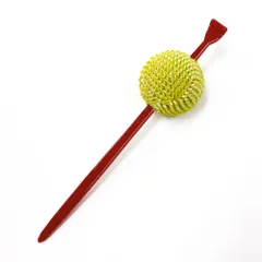 髪飾り 成人式 赤 振袖 前撮り 袴 玉簪 玉かんざし 正絹 黄緑 渋緑 紅ちりめん 鹿の子絞り 簪 小さい かわいい 粋 花魁 舞妓さ No.10-4871