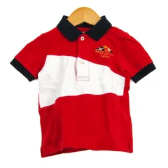 ラルフローレン ポロシャツ トップス 半袖 バイカラー ベビー 男の子用 18M 85/52サイズ 紺×赤×白 RALPH LAUREN 【中古】