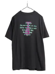 【お得なクーポン配布中!】 90s フランス製 メッセージ プリント 半袖 Tシャツ メンズ XL 当時物 オールド ジョーク シングルステッチ ヘビーウェイト 大きいサイズ 黒