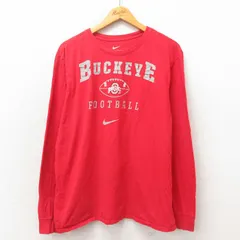 XL/古着 ナイキ NIKE 長袖 Tシャツ メンズ オハイオバックアイズ クルーネック 赤 レッド 25may21 中古