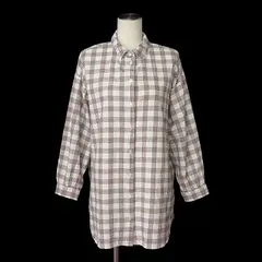 サマンサモスモス SM2 コットンリネンシャツチュニック チェック 長袖 F キナリ