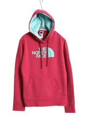 【お得なクーポン配布中!】 US企画 ノースフェイス プリント スウェット フード パーカー レディース S / アウトドア プルオーバー トレーナー 裏起毛 ツートン ピンク