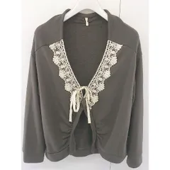 ◇ green label relaxing グリーンレーベル UNITED ARROWS レース 長袖 カーディガン カーキ レディース  【中古】 【1205030000306】