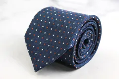 フェアファクス ブランド ネクタイ チェック柄 ドット 格子柄 シルク 日本製 PO メンズ ネイビー FAIRFAX 【中古】