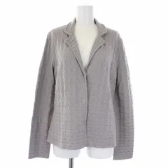 エンポリオアルマーニ EMPORIO ARMANI ニットカーディガン 長袖 総柄 ウール 42 L グレー タグ付き /KHのサムネイル