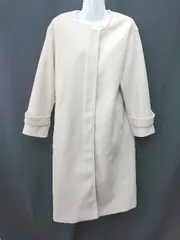 ■ CIAOPANIC TYPY チャオパニックティピー ノーカラー シンプル 長袖 コート サイズM ライトベージュ レディース E  【1404240003248】