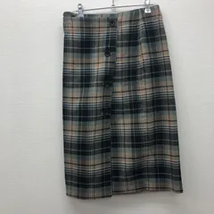 【NATURAL BEAUTY BASIC】ナチュラルビューティーベーシック　タイトスカート　緑系　Mサイズ　チェック柄　