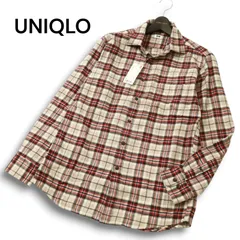 【新品 未使用】 UNIQLO ユニクロ 秋冬 ネル★ 長袖 フランネル チェック シャツ Sz.L メンズ