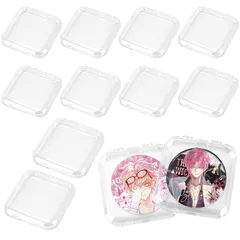 新品 Homgaty 缶バッジ 収納 ディスプレイケース 58ｍｍ 12個セット 缶バッチケース 缶バッジ専用 カバー 飾る 展示 スタンド 透明 推し活 7.5*7.5*1.5cm 小物入れ 傷防止 汚れ防止