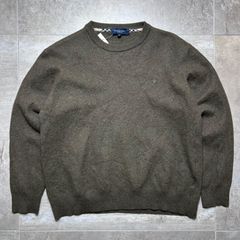 BURBERRY  ニット  セーター  8 size  カーキ  緑  胸元  刺繍  ロゴ  バーバリー  古着